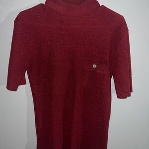 Towncraft Maroon Boucle Knit Top